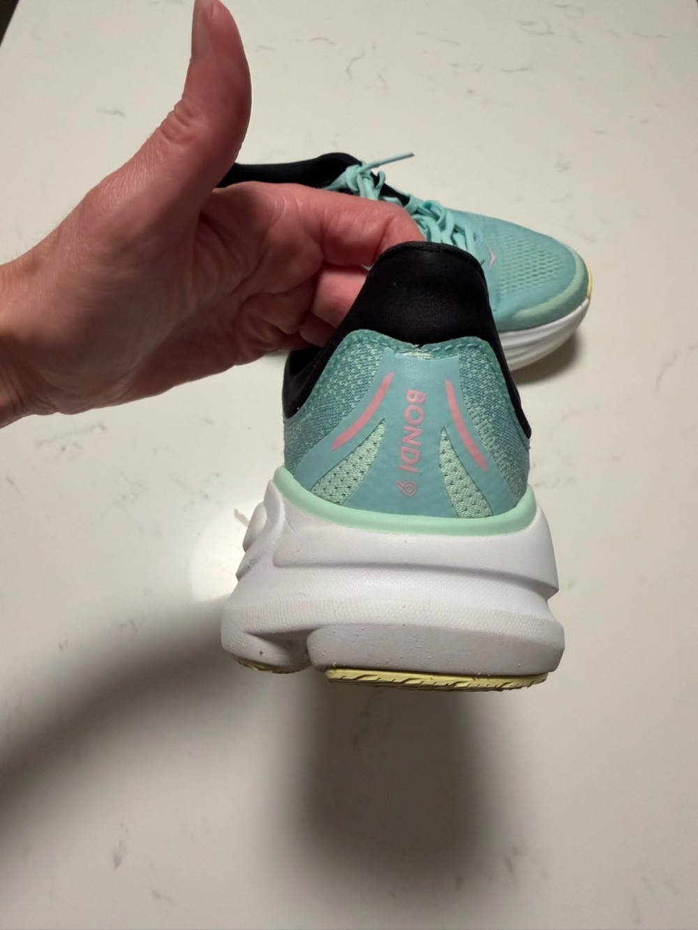 Hoka Bondi 9 Blue Spark/Mint Fluorite Size 7 VGUC - Picture 5 of 14